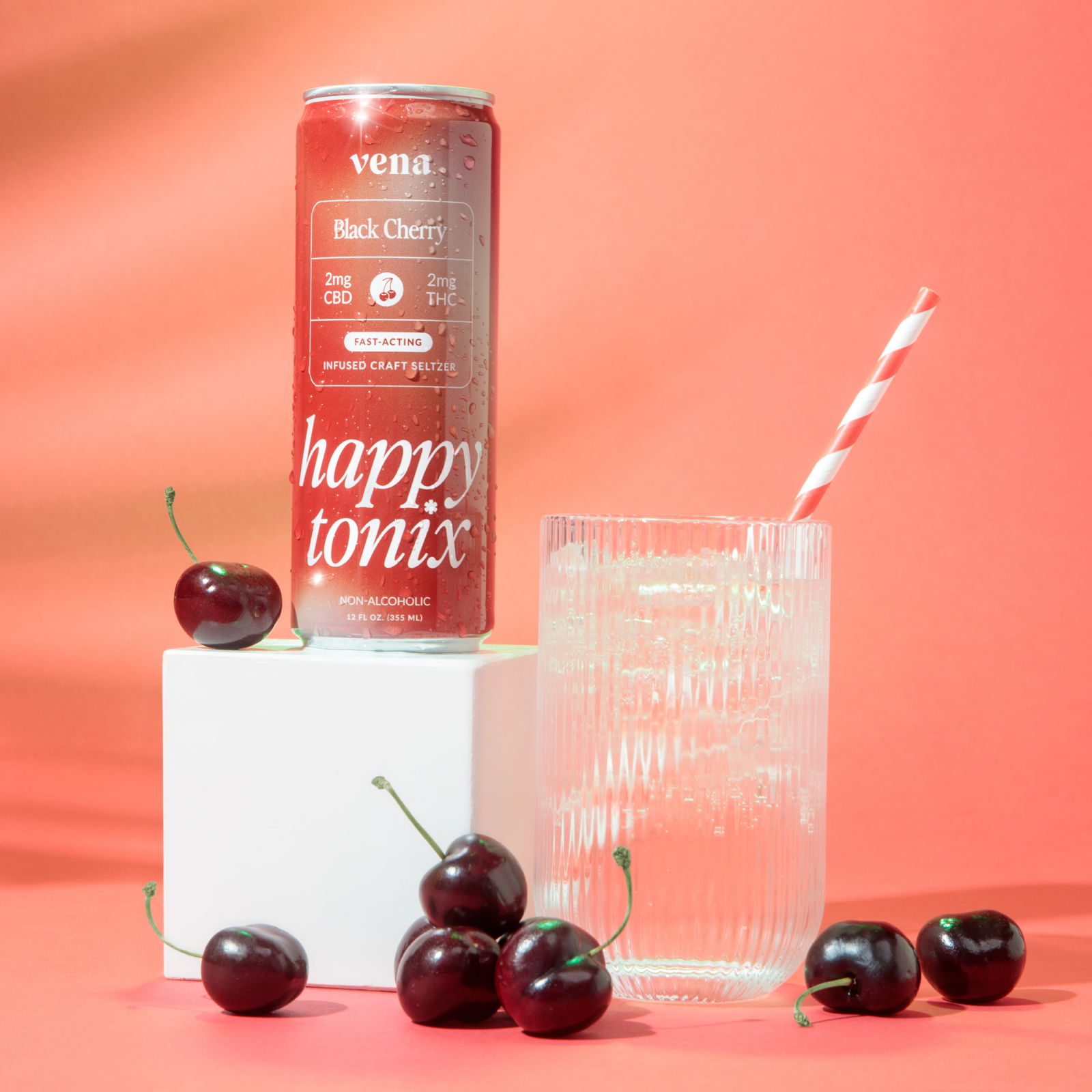 Happy Tonix THC Seltzers | Black Cherry
