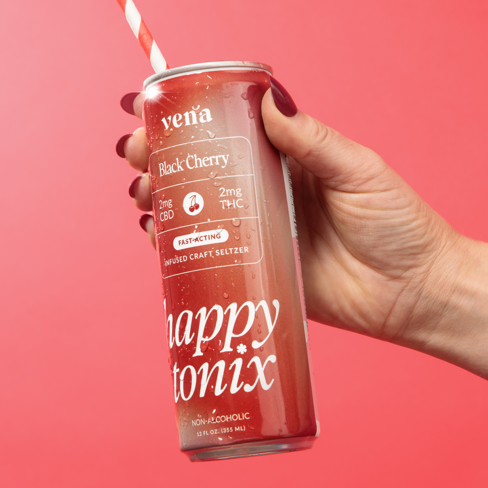 Happy Tonix THC Seltzers | Black Cherry