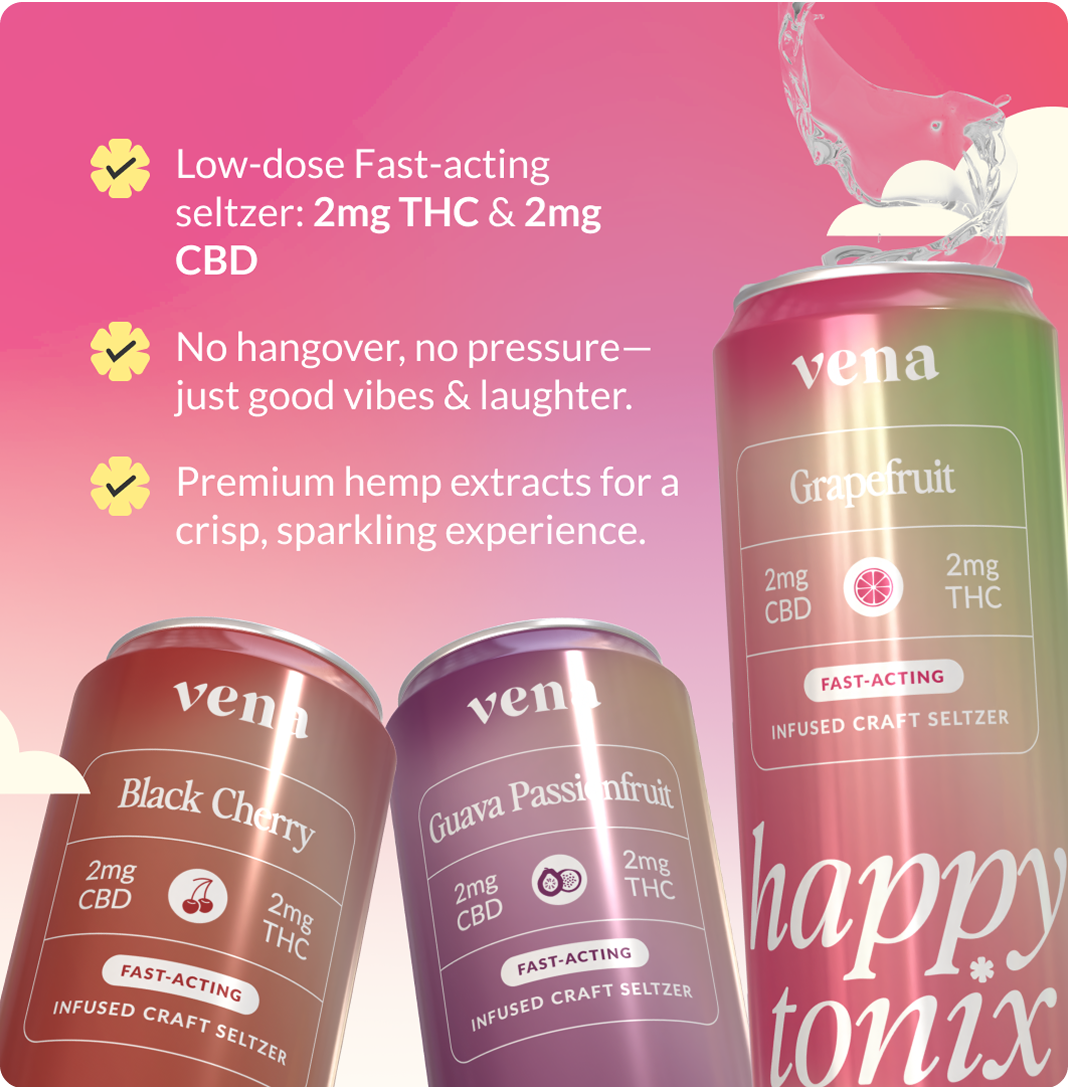 Happy Tonix THC Seltzer Variety Pack by Tamra Judge – VenaCBD.com Happy Tonix THC Seltzer Variety Pack by Tamra Judge – VenaCBD.com