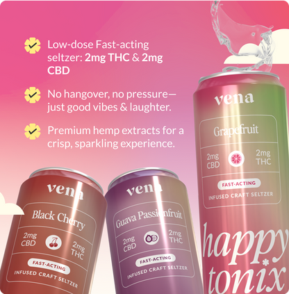 Happy Tonix THC Seltzer Variety Pack