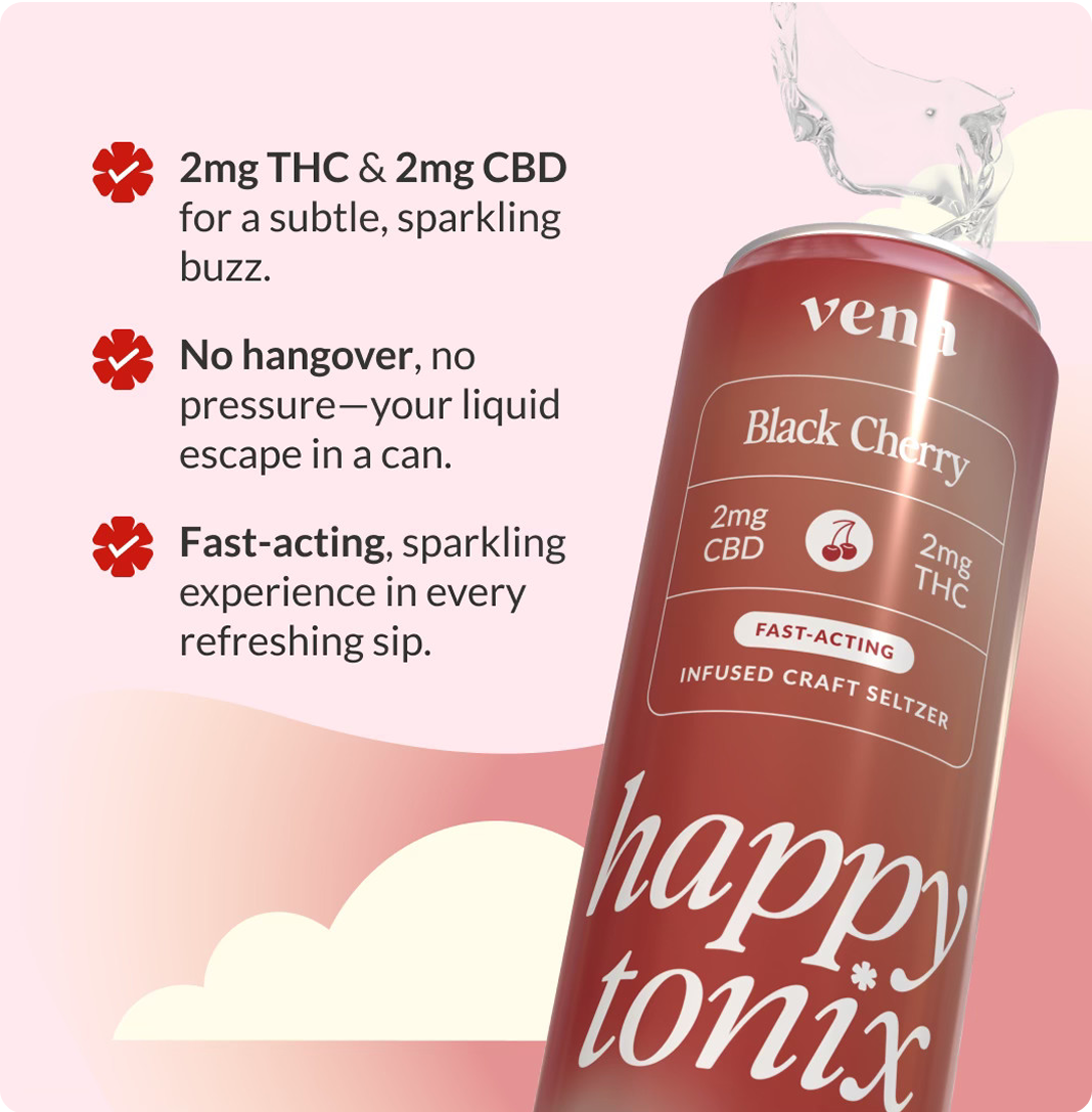 Happy Tonix THC Seltzers | Black Cherry