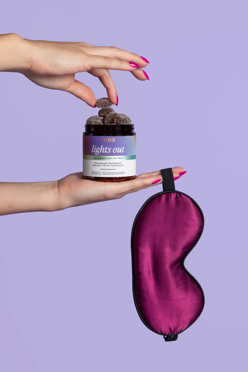 Lights Out jar and a silk sleep mask