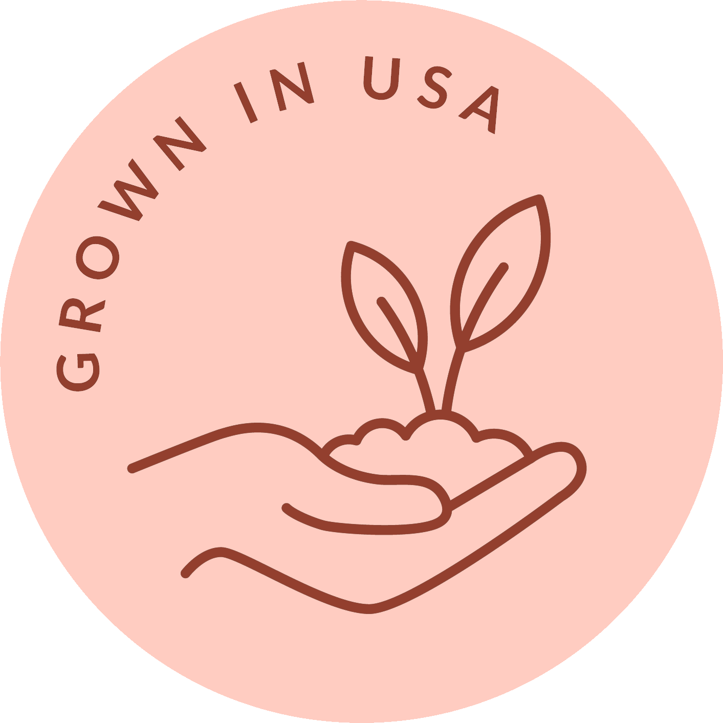 Grown in USA logo with a map of the USA icon