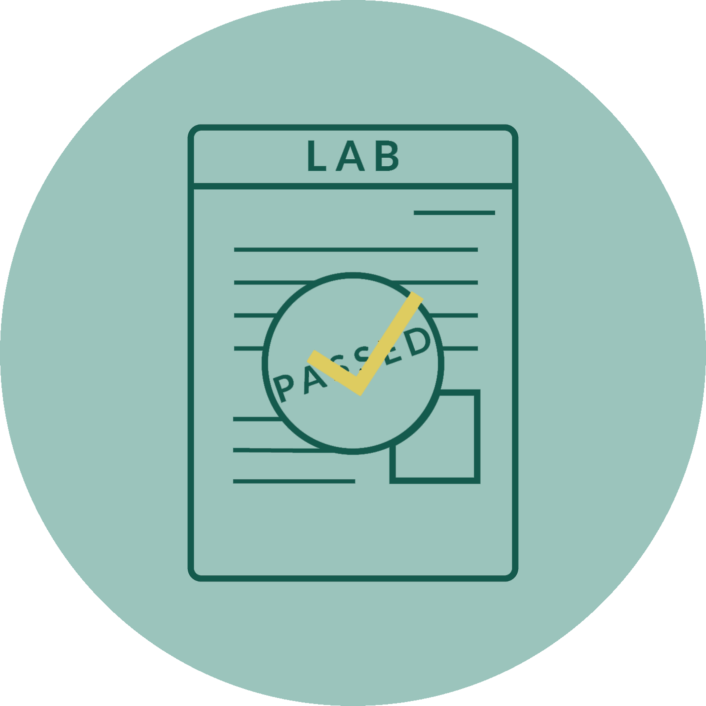 Third-party lab tested logo with a beaker icon