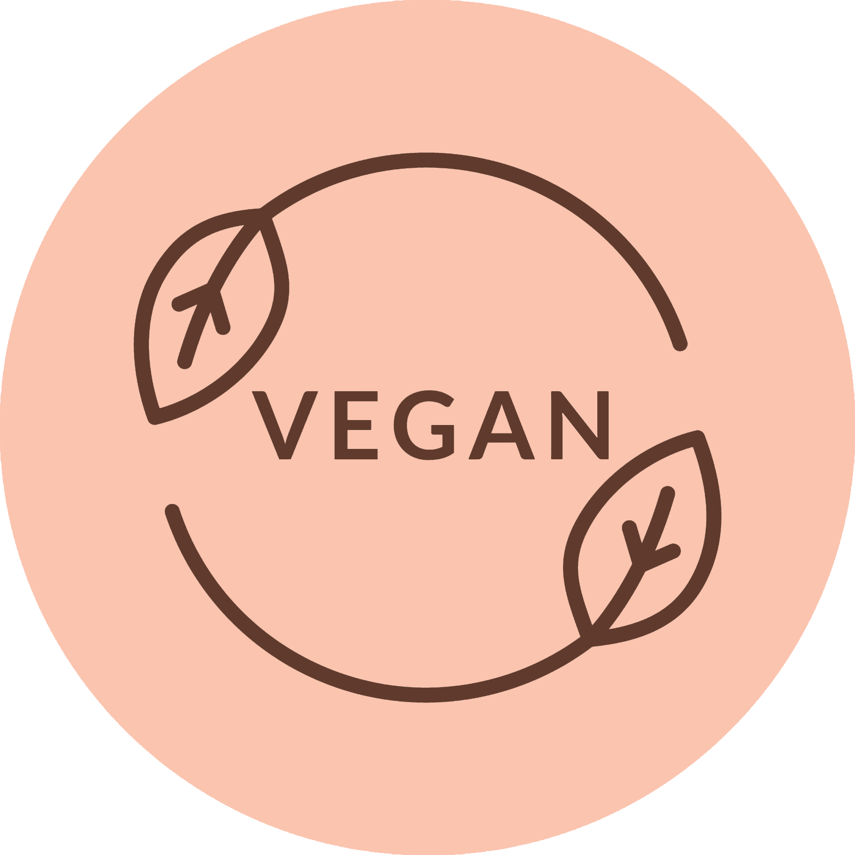 Vegan logo with a leaf icon